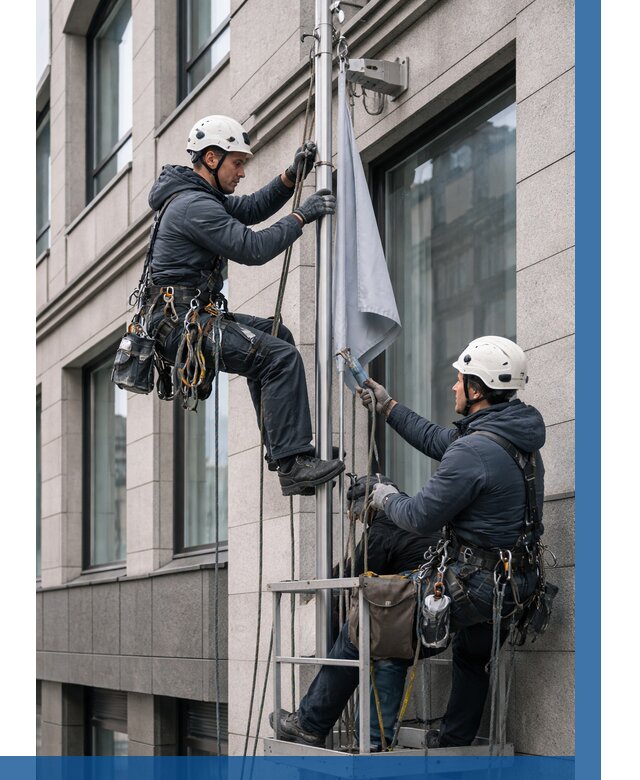 Установка флагов на фасаде в Лянторе от 4607 р. | ВЫСОТНИК-Лнт