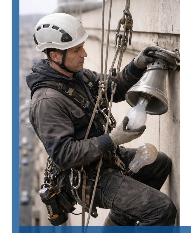 Замена ламп на высоте в Лянторе профессионально и быстро