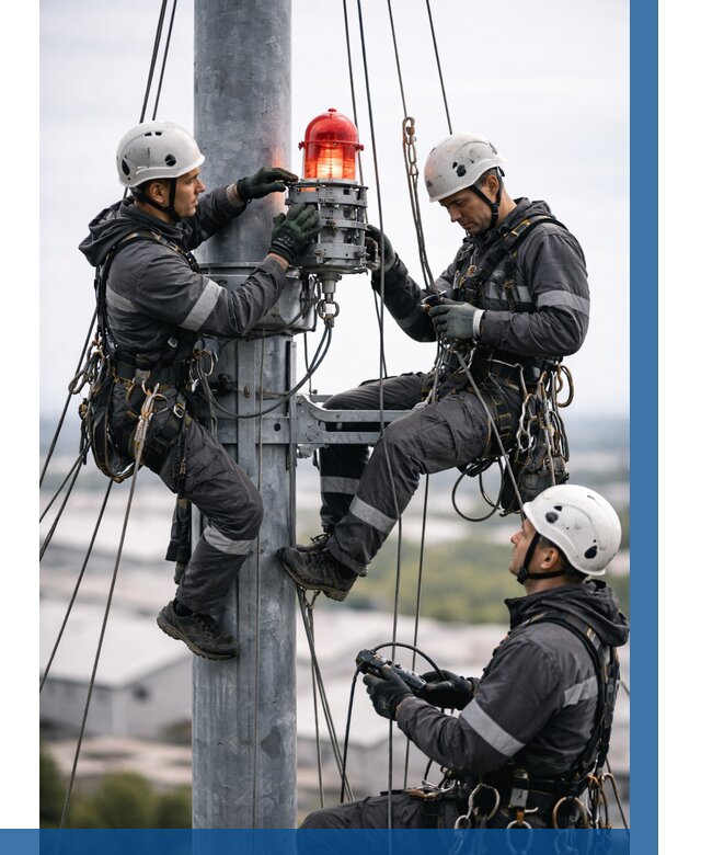 Монтаж заградительных огней в Лянторе от 8701 р. | ВЫСОТНИК-Лнт