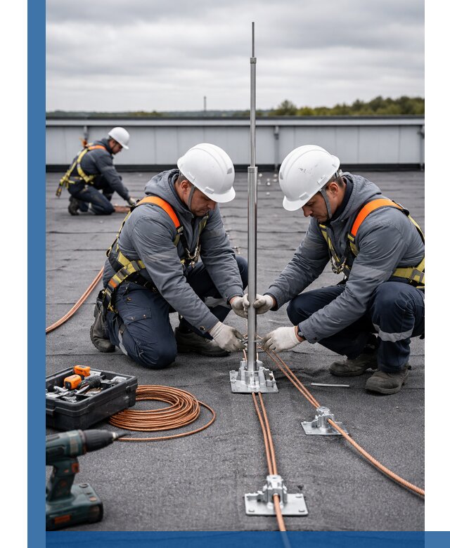 Монтаж молниезащиты на кровле в Лянторе под ключ с гарантией