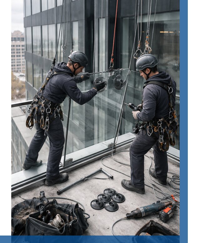 Монтаж стеклянных ограждений в Лянторе от 2559 р. | ВЫСОТНИК-Лнт