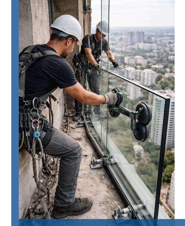 Монтаж стеклянных ограждений под ключ с гарантией в Лянторе
