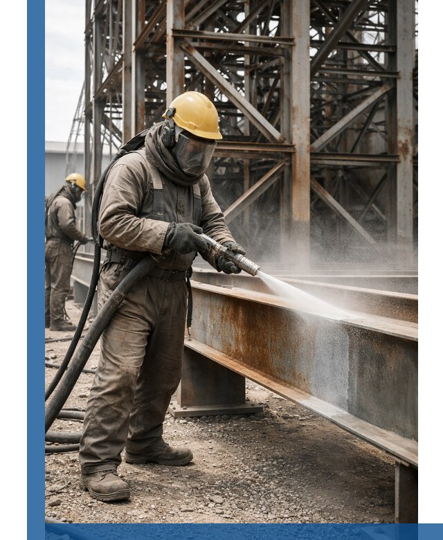 Пескоструйная очистка металлоконструкций в Лянторе промышленная