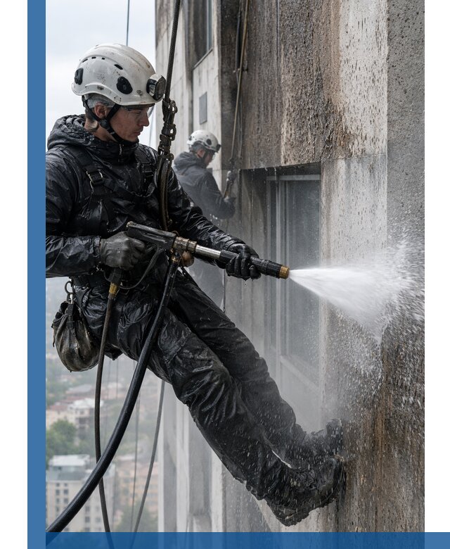 Гидроструйная очистка фасадов и конструкций в Лянторе