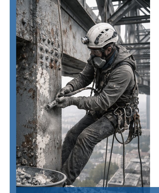 Удаление старой краски с металлических конструкций в Лянторе