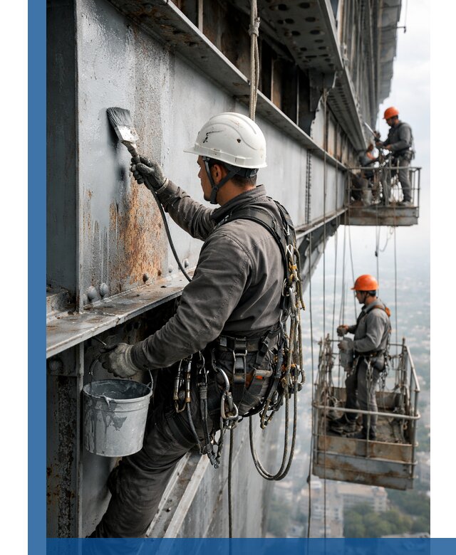 Покраска металлоконструкций на высоте в Лянторе профессионально