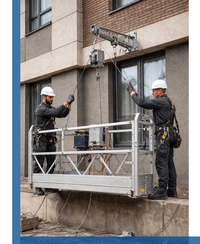 Монтаж и подъем фасадной люльки в Лянторе с гарантией безопасности