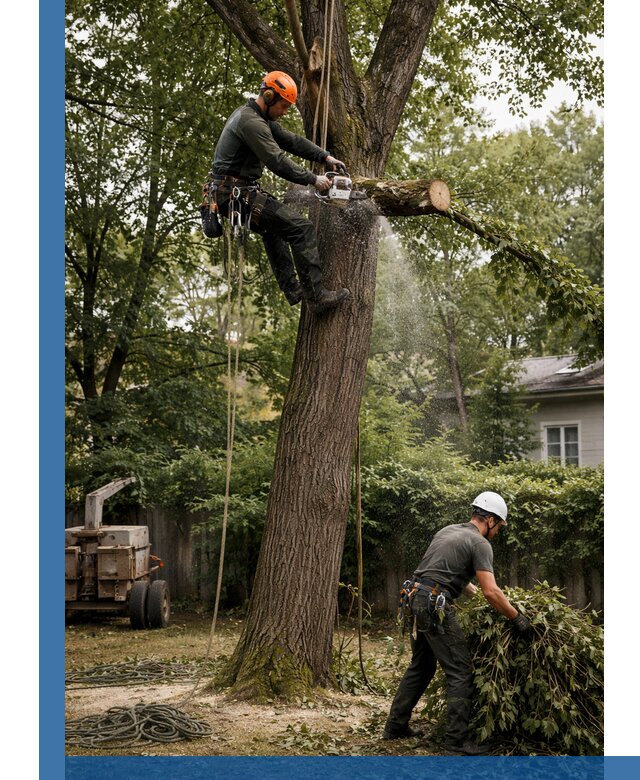 Кронирование деревьев в Лянторе, безопасная высотная обрезка