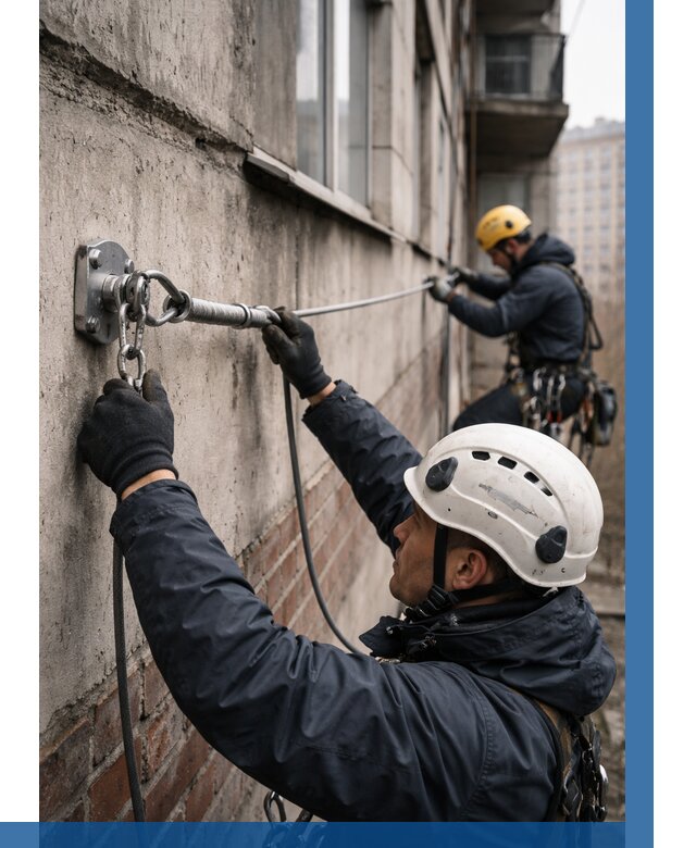 Монтаж анкерных линий в Лянторе от 3071 р. | ВЫСОТНИК-Лнт