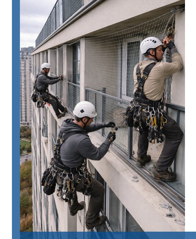 Профессиональный монтаж защитной сетки от птиц в Лянторе