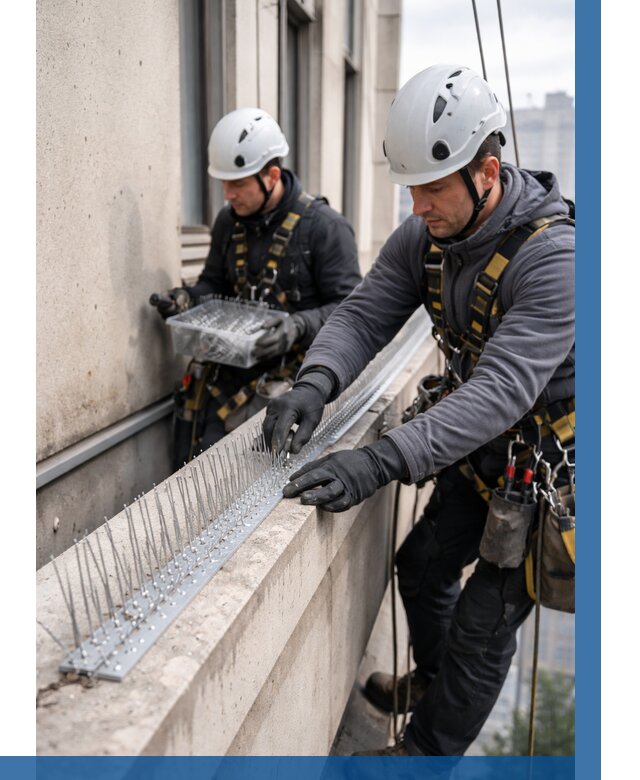 Установка шипов от птиц в Лянторе от 870 р. | ВЫСОТНИК-Лнт